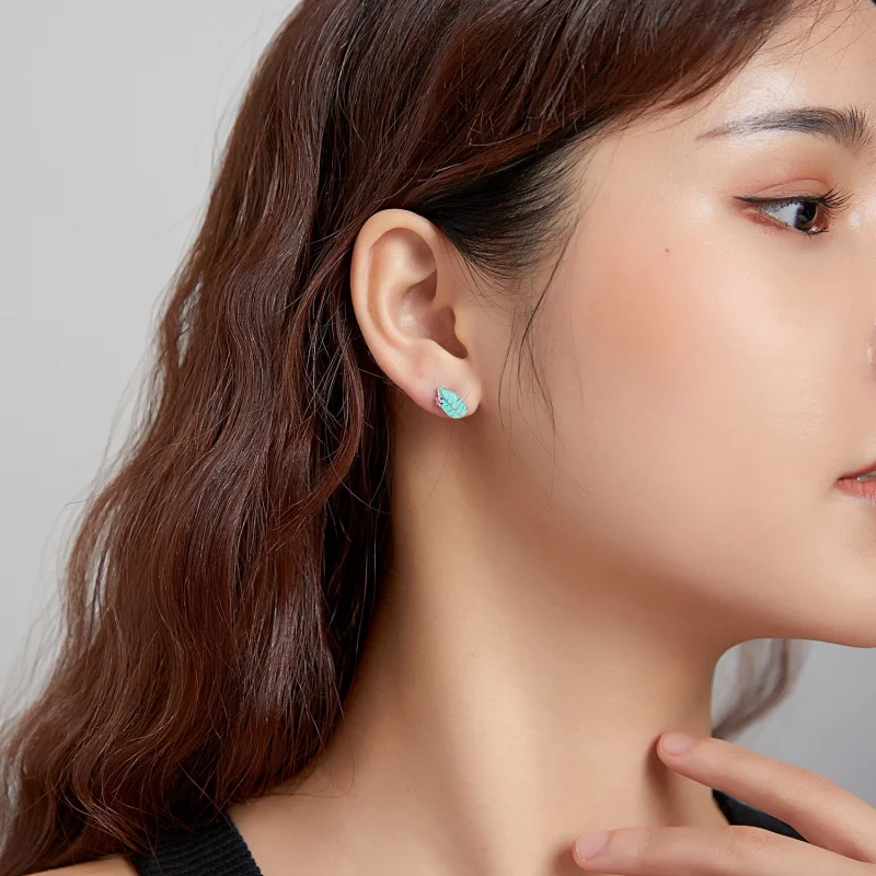 (imagem para) Brincos Petit Pássaro e folha de bico grande estilo Pandora - SCE1083 - Visualizar 5