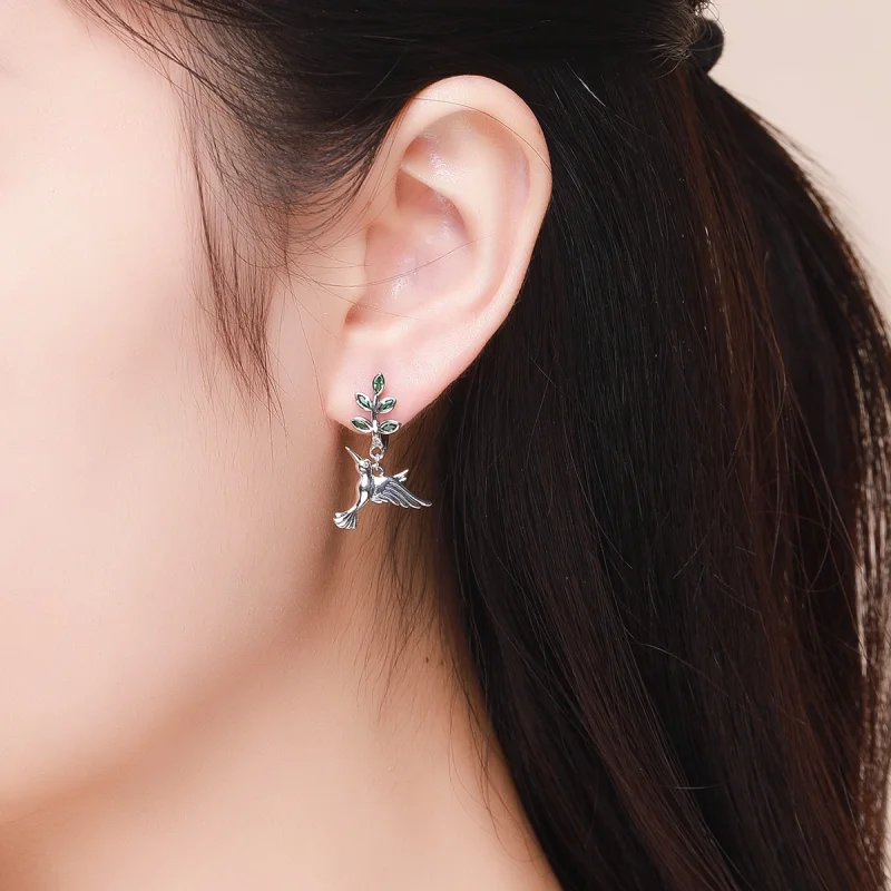 (imagem para) Brincos Petit Saudações dos colibris estilo Pandora - SCE464 - Visualizar 7