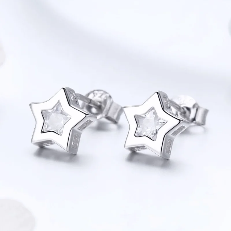 (imagem para) Brincos Petit Segredo das estrelas estilo Pandora - SCE437 - Visualizar 4