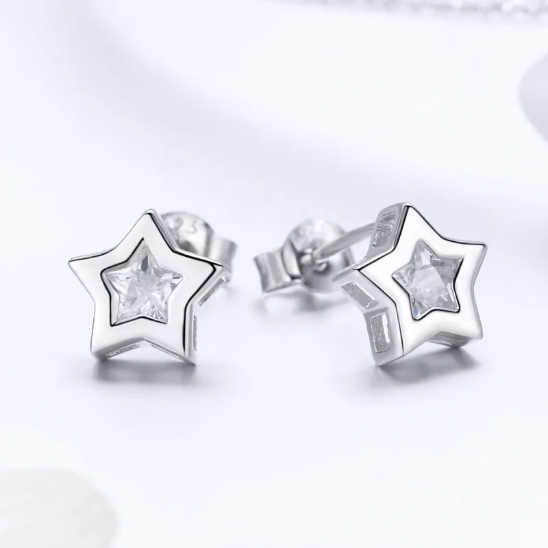 (imagem para) Brincos Petit Segredo das estrelas estilo Pandora - SCE437 - Visualizar 5