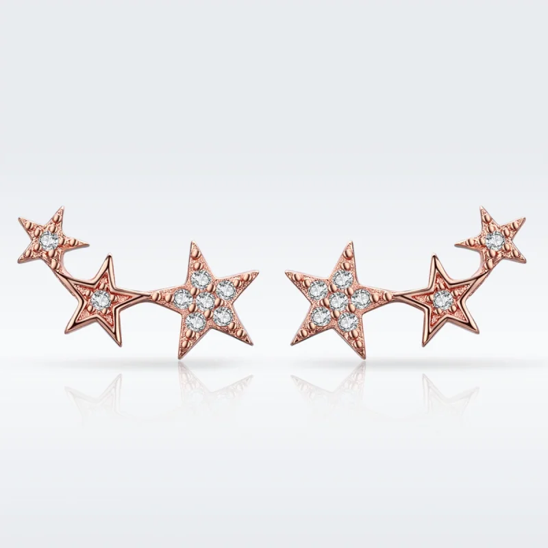 (imagem para) Brincos Petit Segredos das estrelas estilo Pandora Rose - SCE291 - Visualizar 4