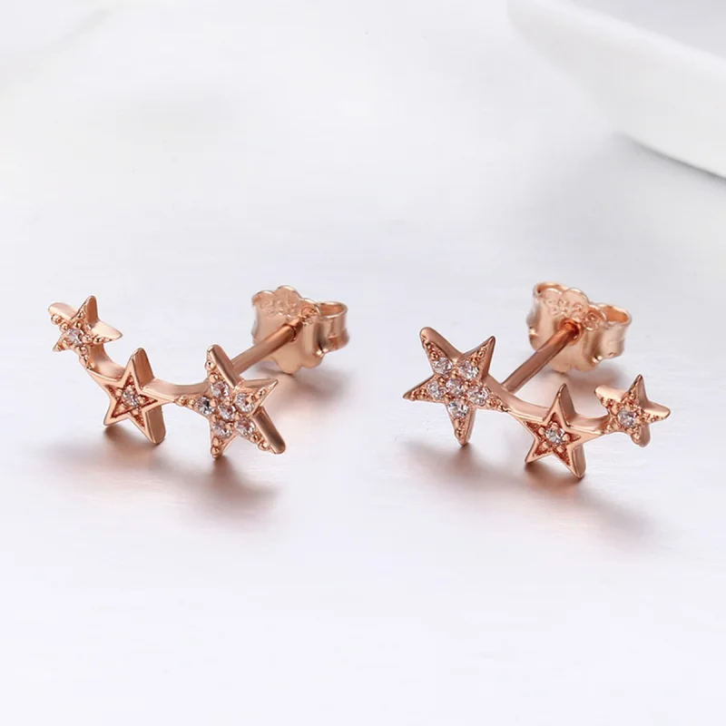 (imagem para) Brincos Petit Segredos das estrelas estilo Pandora Rose - SCE291 - Visualizar 5