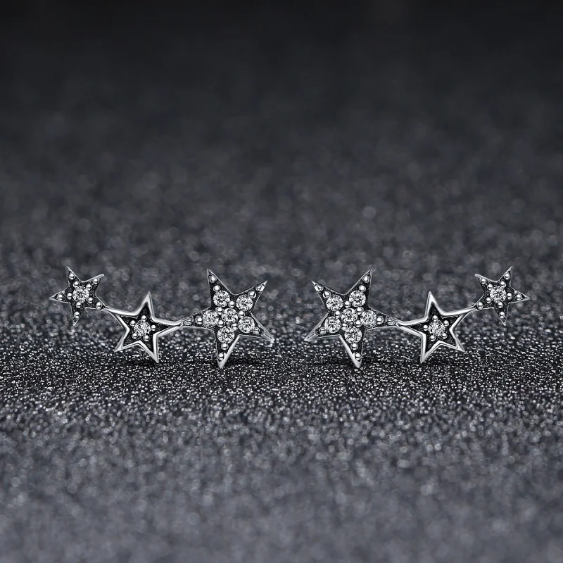 (imagem para) Brincos Petit Segredos das estrelas estilo Pandora - SCE175 - Visualizar 4