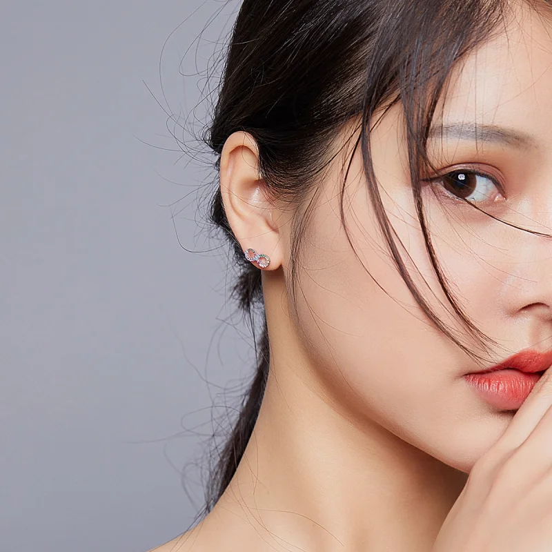 (imagem para) Brincos Petit Símbolo Colorido do Infinito estilo Pandora - SCE893 - Visualizar 6