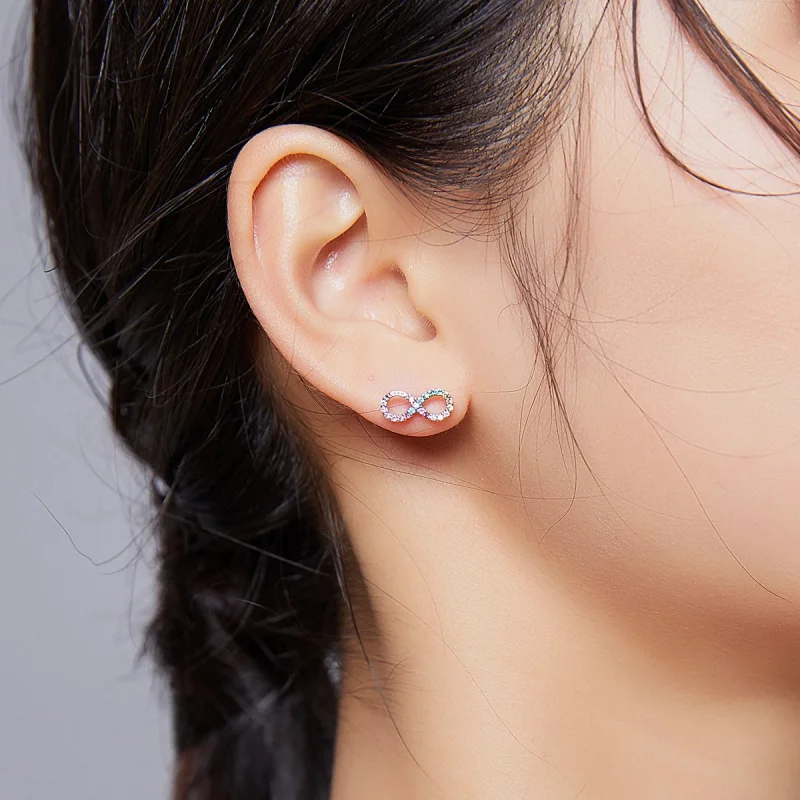 (imagem para) Brincos Petit Símbolo Colorido do Infinito estilo Pandora - SCE893 - Visualizar 7