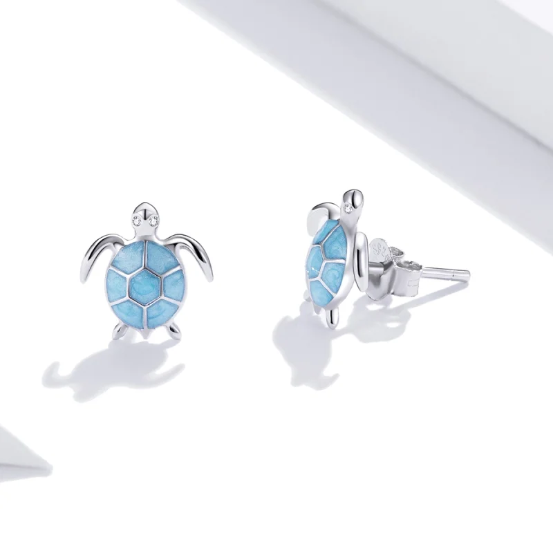 (imagem para) Brincos Petit Tartaruga marinha estilo Pandora - SCE1035 - Visualizar 4