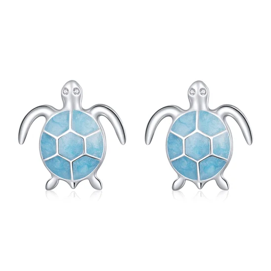 (imagem para) Brincos Petit Tartaruga marinha estilo Pandora - SCE1035