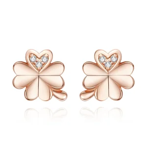 (imagem para) Brincos Petit Trevo estilo Pandora Rose - BSE233