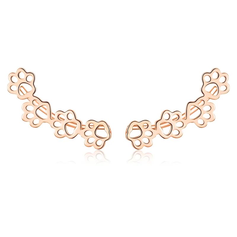 (imagem para) Brincos Petit Trilha da Pata estilo Pandora Rose - SCE430-C