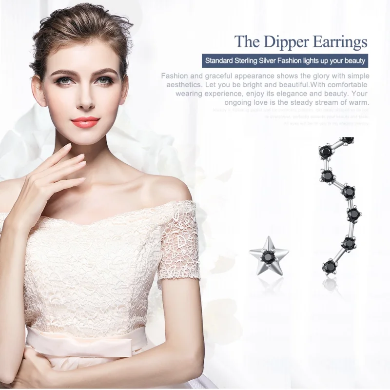 (imagem para) Brincos Petit Ursa Maior estilo Pandora - SCE166 - Visualizar 2