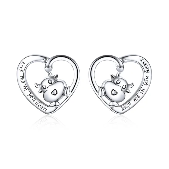 (imagem para) Brincos Petit Vaca fofa estilo Pandora - SCE984