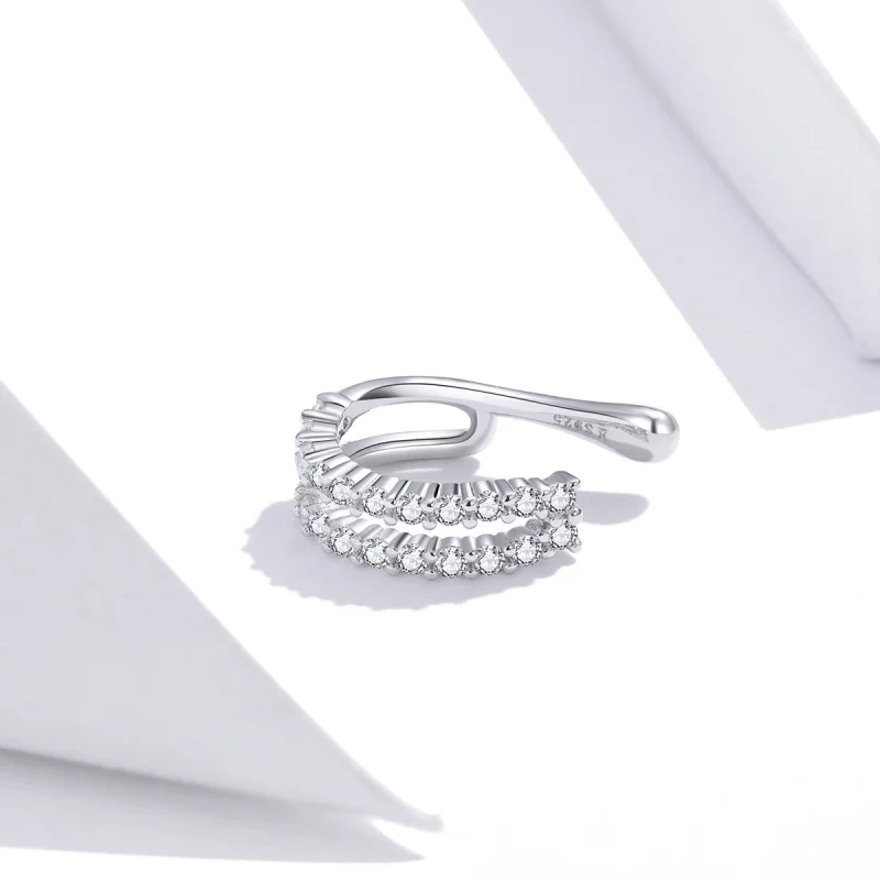 (imagem para) Clipe de orelha Deslumbrante estilo Pandora - SCE904 - Visualizar 4