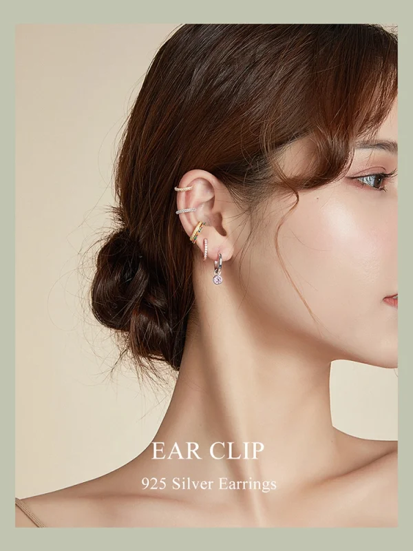 (imagem para) Clipe de orelha Simples estilo Pandora - SCE996-B - Visualizar 4