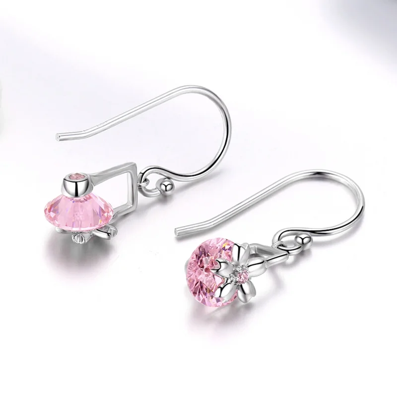 (imagem para) Pandora Style Cherry Blossoms Hanging Earrings - BSE039 - Visualizar 4