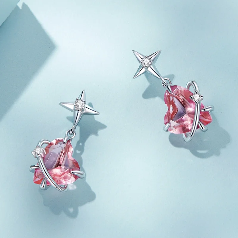 (imagem para) Pandora Style Girl Planet Hanging Earrings - SCE1502 - Visualizar 3