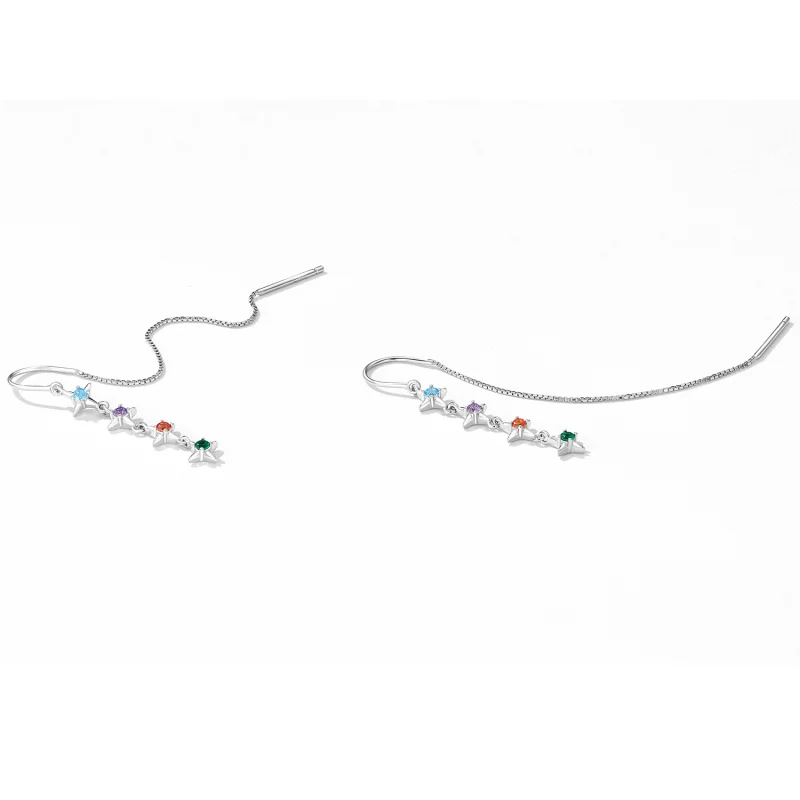 (imagem para) Pandora Style Starry Zirconium Hanging Earrings - SCE1420 - Visualizar 3