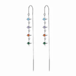 (imagem para) Pandora Style Starry Zirconium Hanging Earrings - SCE1420