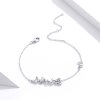 Pulseira Gato e borboletas estilo Pandora - SCB195