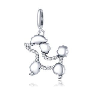 Charm Pendente Silhueta poodle estilo Pandora - SCC1681 Charm Pendente Silhueta poodle estilo Pandora - SCC1681