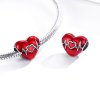 Charm Batimento cardíaco vermelho do amor estilo Pandora - SCC1569