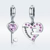 Charm Pendente Coração & Chave estilo Pandora - SCC638