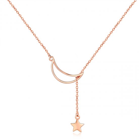 Colar Lua estrelada estilo Pandora Rose - SCN108-C  Clique na imagem para fechar