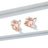 Brincos Petit Trevo estilo Pandora Rose - BSE233