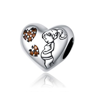 Charm Gravidez de nova mamãe estilo Pandora - SCC1589 Charm Gravidez de nova mamãe estilo Pandora - SCC1589