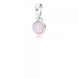 Charm Pendente PANDORA Gota de Cristal Rosa Opalascente - 390396NOP