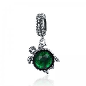 Charm Pendente tartaruga verde estilo Pandora - SCC281 Charm Pendente tartaruga verde estilo Pandora - SCC281