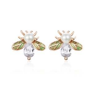 Brincos Petit Abelha estilo Pandora Rose - SCE643 Brincos Petit Abelha estilo Pandora Rose - SCE643
