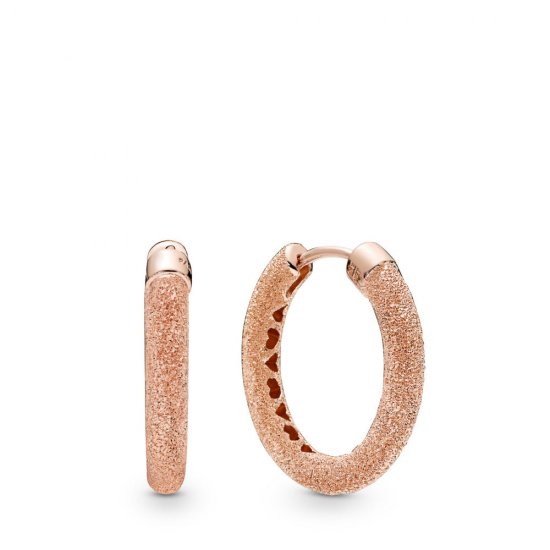 Brinco Argolas Brilho fosco Pandora Rosa - 287930  Clique na imagem para fechar