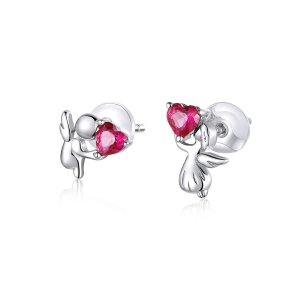Brincos Petit Anjo do amor estilo Pandora - BSE367 Brincos Petit Anjo do amor estilo Pandora - BSE367