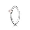 Heart Anel PANDORA de Prata with rose pink synthetic sapphire - 190896SLP