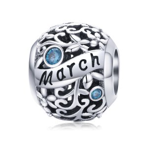 Charm Pedra de nascimento de março estilo Pandora - SCC1385-3