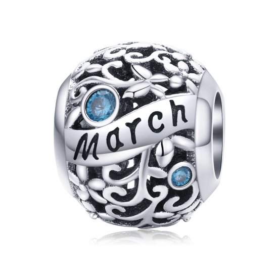 Charm Pedra de nascimento de março estilo Pandora - SCC1385-3  Clique na imagem para fechar