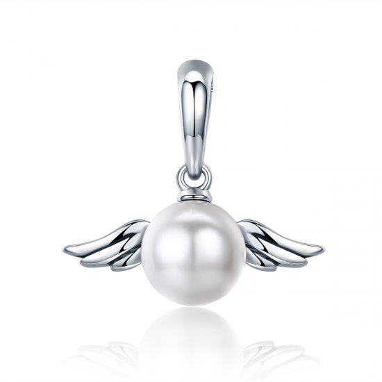 Charm Pendente Asas de Anjo pérola estilo Pandora - SCC381  Clique na imagem para fechar
