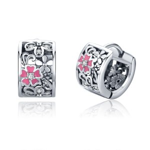 Brincos Petit Linguagem das flores estilo Pandora - SCE541 Brincos Petit Linguagem das flores estilo Pandora - SCE541