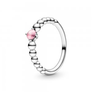 Anel Petal Pink Beaded Pandora - 198867C09 Anel Petal Pink Beaded Pandora - 198867C09