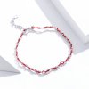 Pulseira de cordão Corda vermelha estilo Pandora - SCB173-RD