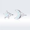 Brincos Petit Lua e estrela estilo Pandora - SCE875