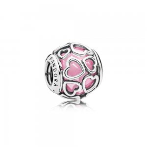 Charm berloques PANDORA Rodeado De Amor Rosa