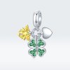 Charm Pendente Dois tons Trevo com abelha estilo Pandora - BSC303
