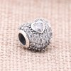 Charm PANDORA de Prata Coração Duplo de Pavê - 791168CZ