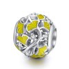 Charm Folhas Elegantes de Ginkgo estilo Pandora - BSC334 Charm Folhas Elegantes de Ginkgo estilo Pandora - BSC334