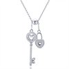 Colar Chave do Heart Lock estilo Pandora - SCN290 Colar Chave do Heart Lock estilo Pandora - SCN290