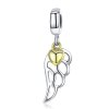 Charm Pendente Dois tons Elf Wings estilo Pandora - SCC838 Charm Pendente Dois tons Elf Wings estilo Pandora - SCC838
