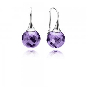 Brinco PANDORA de Prata Esfera Lavanda - 290552ACZ