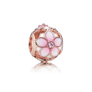 Charm PANDORA Rose Magnolia - Flor da Juventude - 782087NBP Charm PANDORA Rose Magnolia - Flor da Juventude - 782087NBP