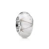 Charm PANDORA de Prata e Muranco Branco Triângulos - 790921 Charm PANDORA de Prata e Muranco Branco Triângulos - 790921